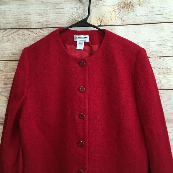 VINTAGE PENDLETON WOOL‎ BLAZER IN RED - Picture 2 of 6